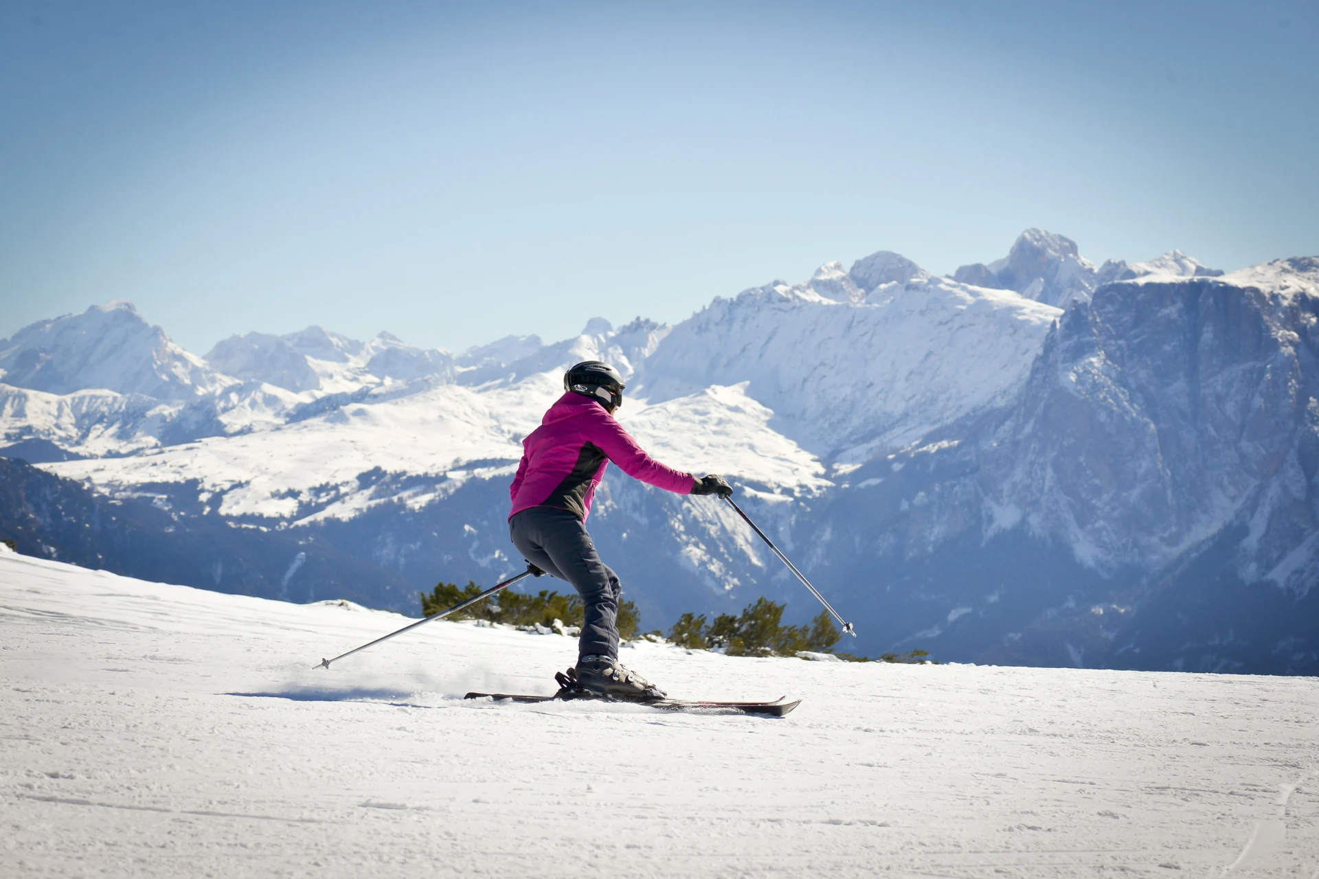 Wintersport am Rittner Horn mit Dolomitenblick